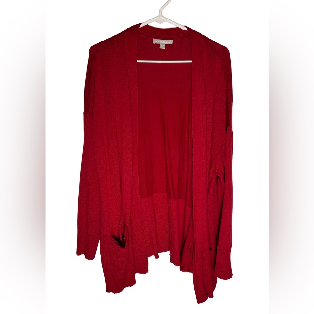 Woman Within Vibrant Red Cardigan‎ Sweater
